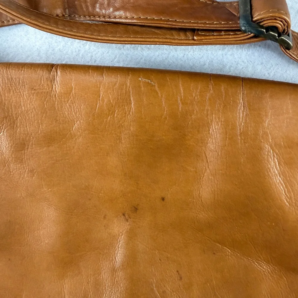 Vintage Gonari Colombia Tan Leather Messenger Bag Crossbody Satchel 15x11